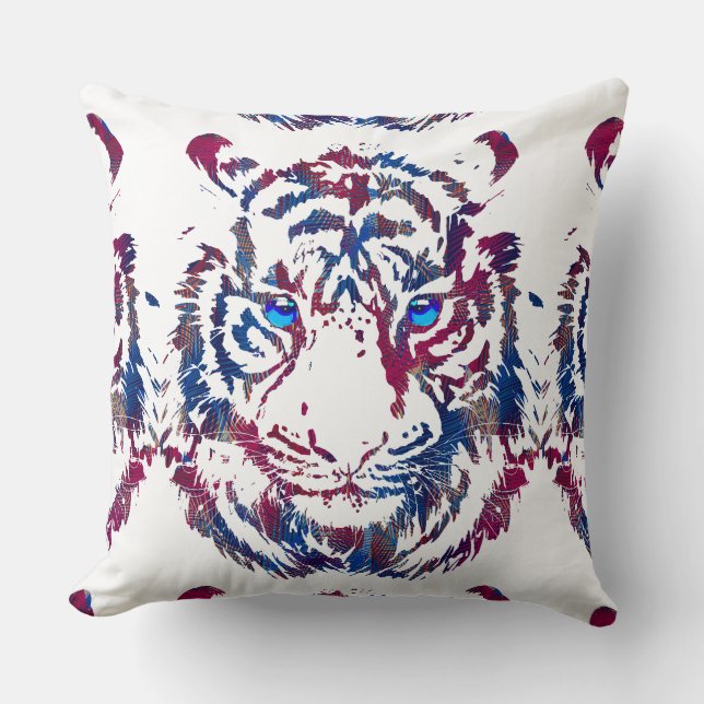 Almofada Travesseiro decorativo Tiger Head - Face Tigre Bra (Frente)