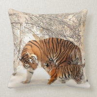 Travesseiro decorativo Tiger Madre e Cub 20" x 20"