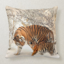 Travesseiro decorativo Tiger Madre e Cub 20" x 20"