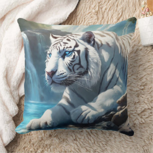 Almofada Travesseiro decorativo Tigre Branco