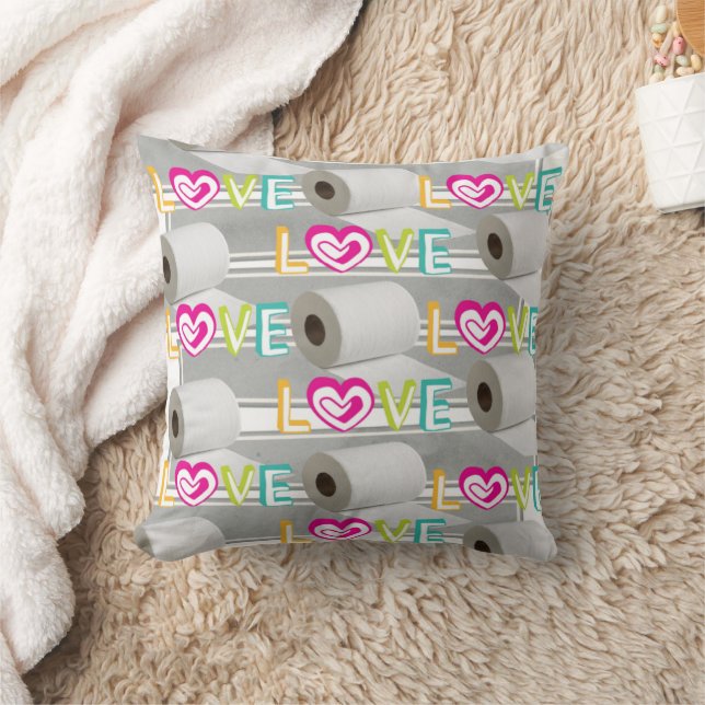 Almofada Travesseiro decorativo Toilet Paper Love (Cobertor)