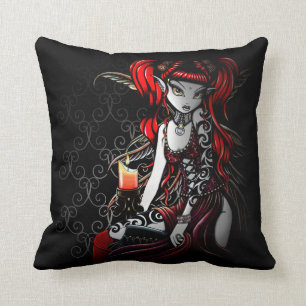 Almofada Travesseiro decorativo tribal vermelho gótico da