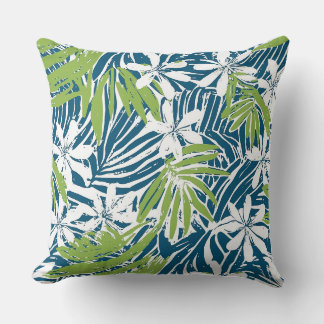 Almofada Travesseiro decorativo tropical azul e verde