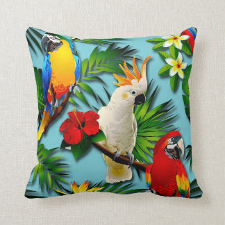 Almofada Travesseiro decorativo tropical dos pássaros