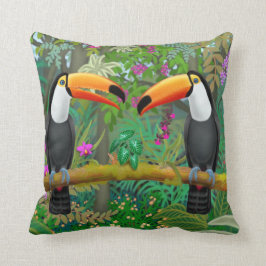 Almofada Travesseiro decorativo tropical dos pássaros de
