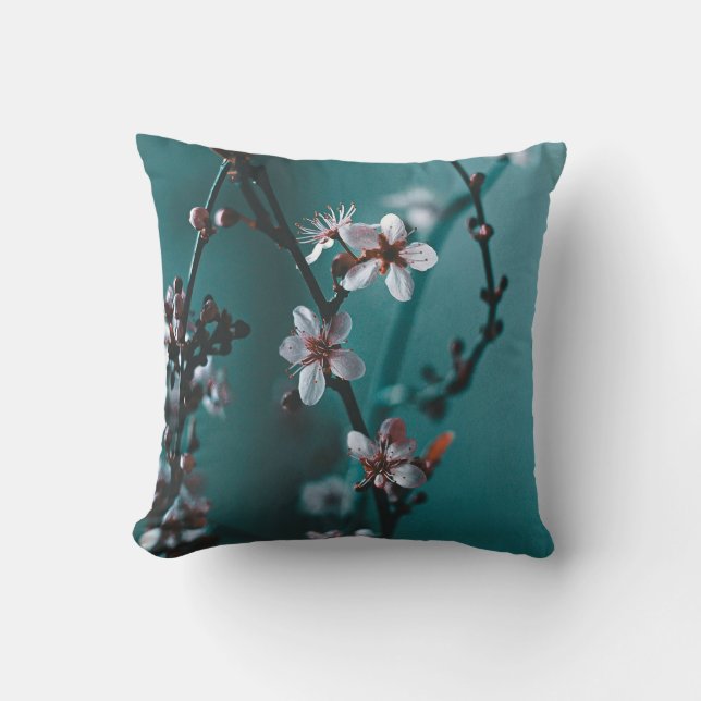 Almofada Travesseiro decorativo Turquoise Dogwood (Frente)