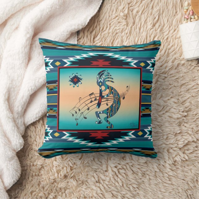 Almofada Travesseiro decorativo Turquoise Kokopelli (Cobertor)