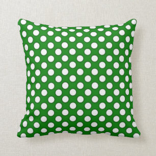 Almofada Travesseiro decorativo/Verde com Bolinhas brancas