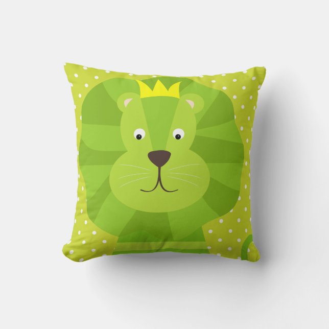 Almofada Travesseiro decorativo Verde da Bolinhas Lion Verd (Frente)