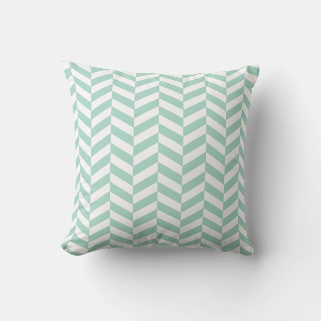 Almofada Travesseiro decorativo verde de Herringbone da (Frente)