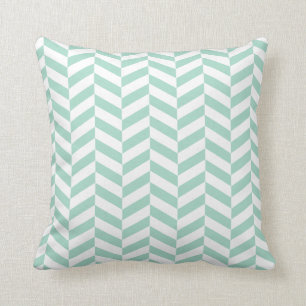 Almofada Travesseiro decorativo verde de Herringbone da