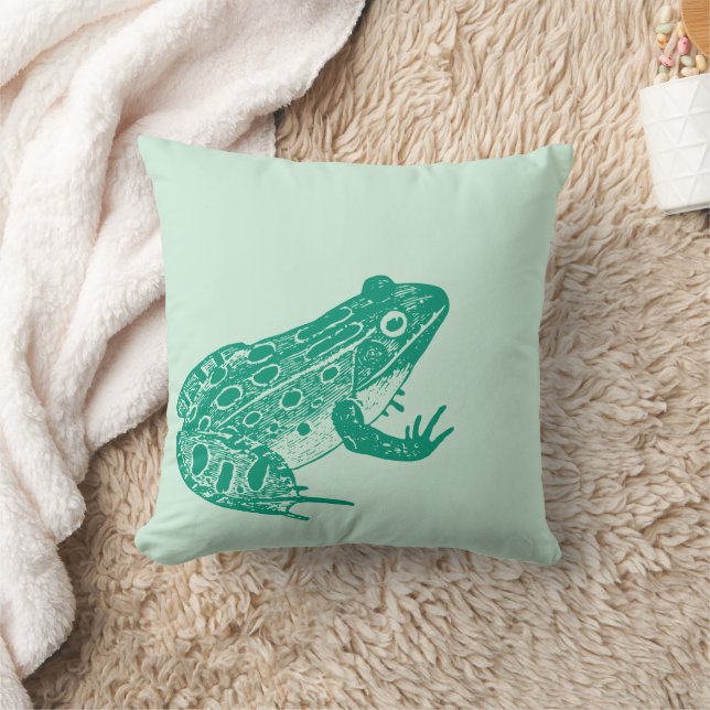 Almofada Travesseiro decorativo Verde de Ilustração de sapo (Cobertor)