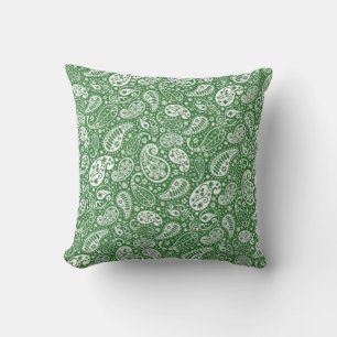 Almofada Travesseiro decorativo verde de Paisley "