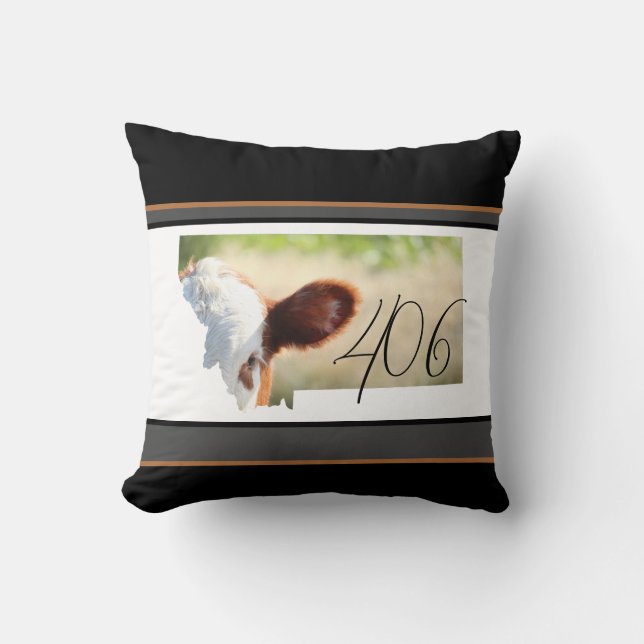 Almofada Travesseiro decorativo Verde de Vaca Marrom Montan (Frente)