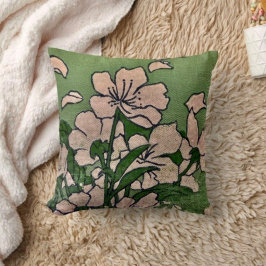 Almofada Travesseiro decorativo Verde do Flor Rosa