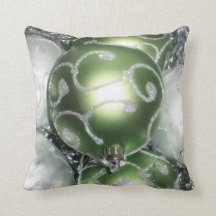 travesseiro decorativo 'Verde e Silver Sparkle'