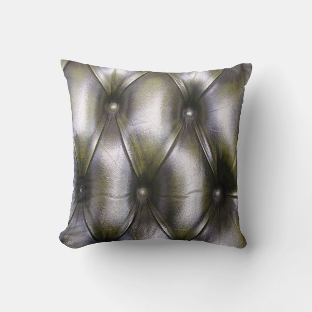 Almofada Travesseiro decorativo verde escuro de couro de (Frente)