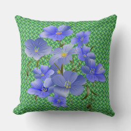 Almofada Travesseiro decorativo Verde Verde Azul Lírios Mod