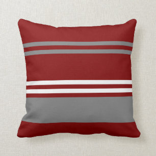 Almofada Travesseiro decorativo vermelho, cinzento e branco