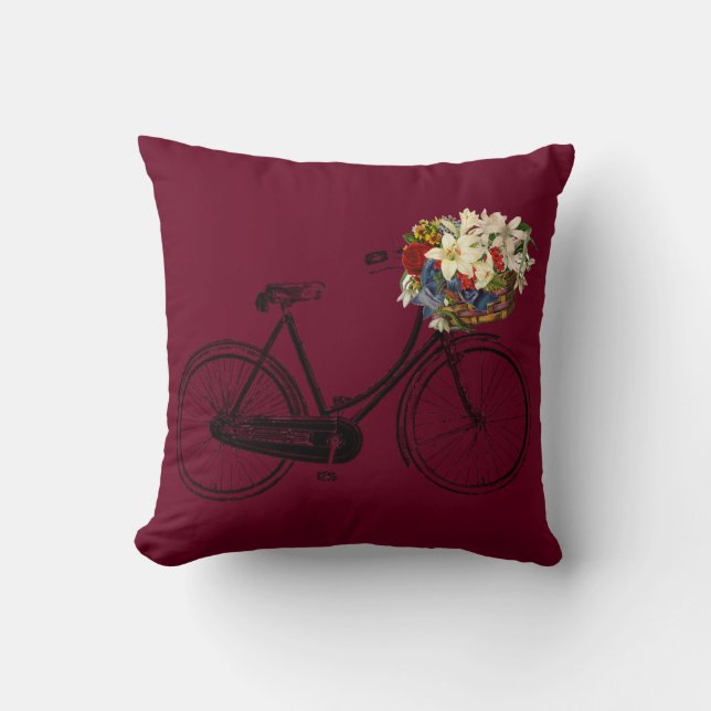 Almofada Travesseiro decorativo vermelho da flor da (Frente)