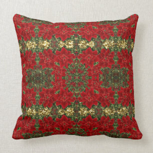Almofada Travesseiro decorativo vermelho & Dourado do teste