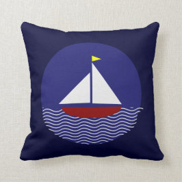 Almofada Travesseiro decorativo Vermelho e Azul Náutico