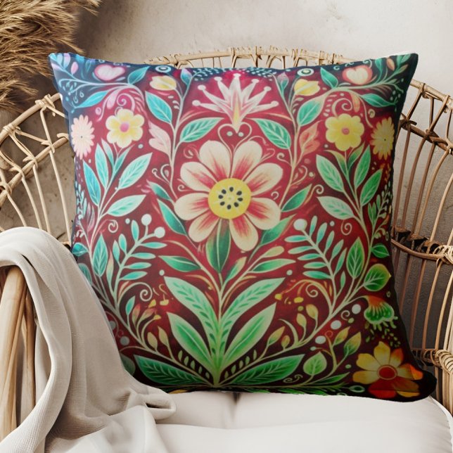 Almofada Travesseiro decorativo Vermelho Flor (Criador carregado)