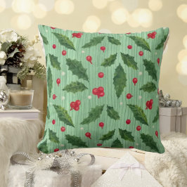 Almofada Travesseiro decorativo Vermelho Holly Green de Nat