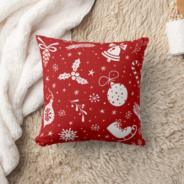Almofada Travesseiro decorativo Vermelho Natal (Red Christmas Throw Pillow!)