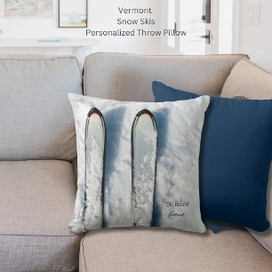 Almofada Travesseiro decorativo Vermont Snow Skis