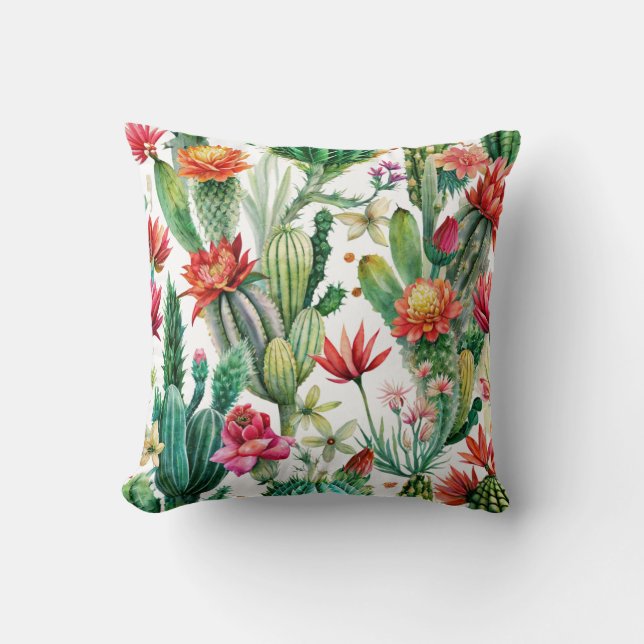 Almofada Travesseiro decorativo Vibrant Desert Blooms (Frente)