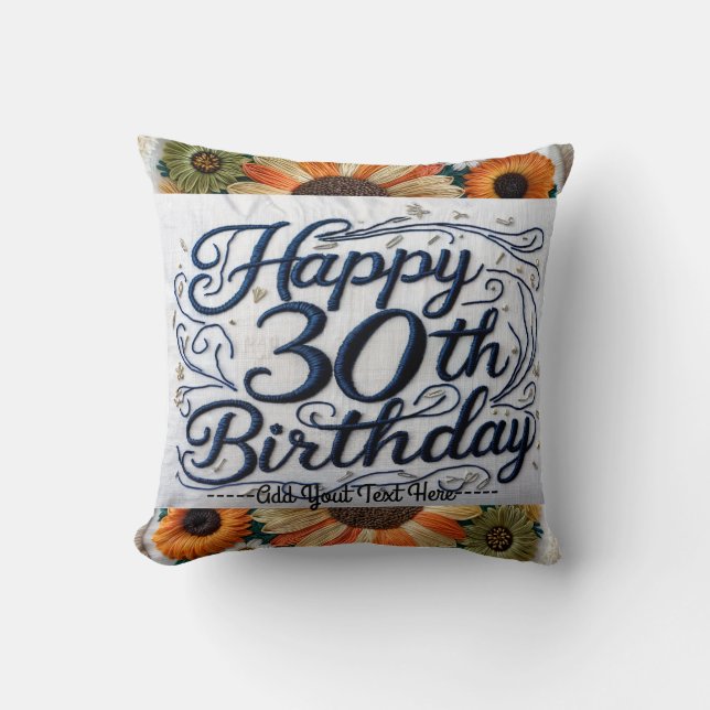 Almofada Travesseiro decorativo vibrante para um aniversári (Frente)