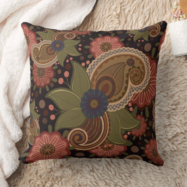 Almofada Travesseiro decorativo Victorian Floral Paisley (Cobertor)
