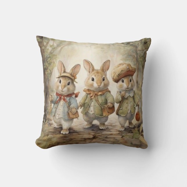 Almofada Travesseiro decorativo Vintage Bunny (Frente)