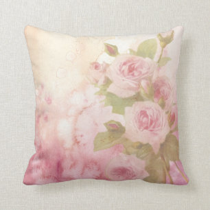 Almofada Travesseiro decorativo Vintage Pink Roses 16" x 16