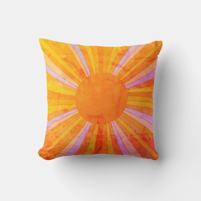 Almofada Travesseiro decorativo Vintage Sunburst (Frente)