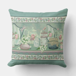 Almofada Travesseiro decorativo Vintage Tea & Rosas