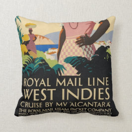 Almofada Travesseiro decorativo Vintage West Indies