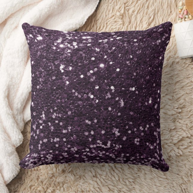 Almofada Travesseiro decorativo Violet Faux Sequin Glitter (Cobertor)