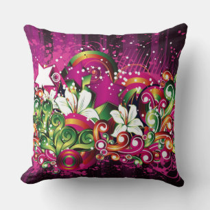 Almofada Travesseiro decorativo Whimsical Abstrato Flowers