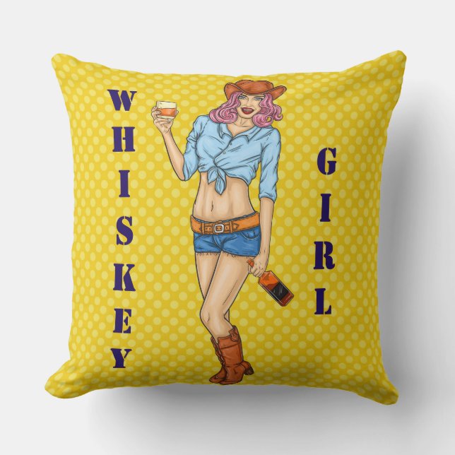 Almofada Travesseiro decorativo Whisky Girl (Frente)