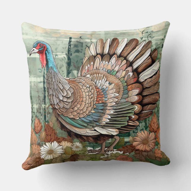 Almofada Travesseiro decorativo Wild Turkey (Verso)