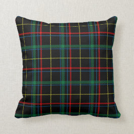Almofada Travesseiro decorativo Xadrez preto Tartan ou Impr