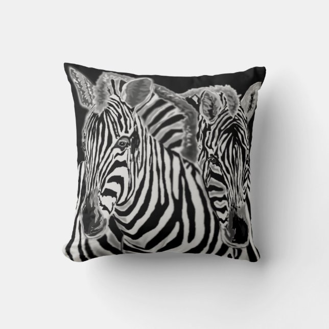 Almofada Travesseiro decorativo Zebra casal (Frente)