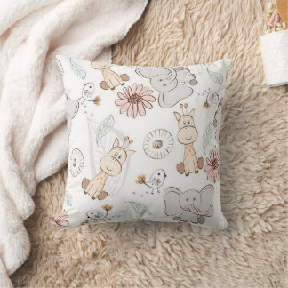 Almofada Travesseiro decorativo Zoo Amigos 16" x 16"