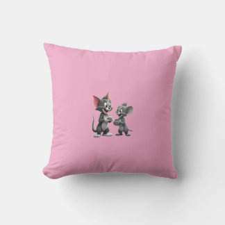 Almofada Travesseiro DecorativoGato e Rato Amigos de Desenh