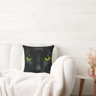 Almofada Travesseiro Decorrido de Gato Preto Cozy