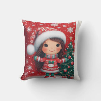 Almofada travesseiro design de natal de menina