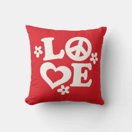 Almofada Travesseiro Dia de os namorados Red and White LOVE