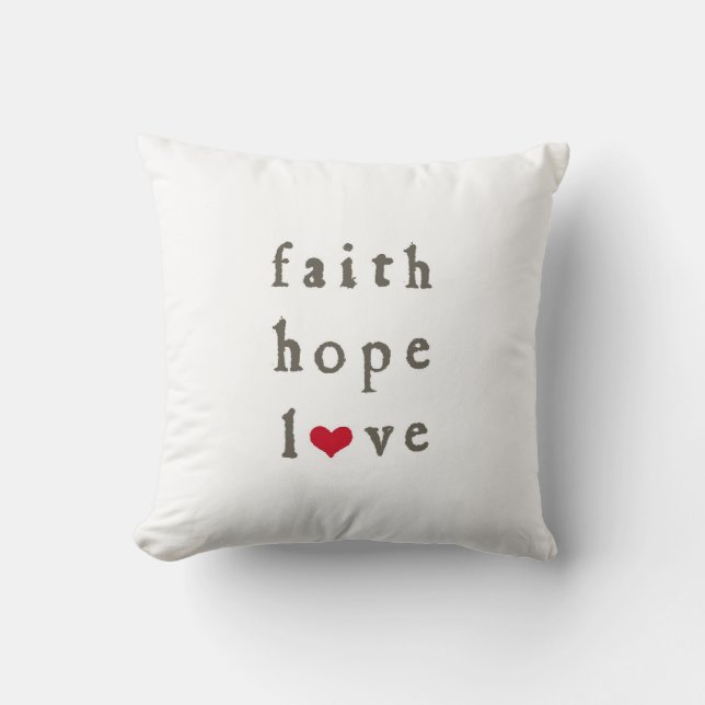 Almofada Travesseiro do amor da esperança da fé (Frente)